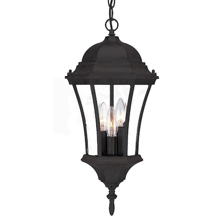 Homeroots 19.5 x 9.5 x 9.5 in. Bryn Mawr 3-Light Matte Black Hanging Light 397995